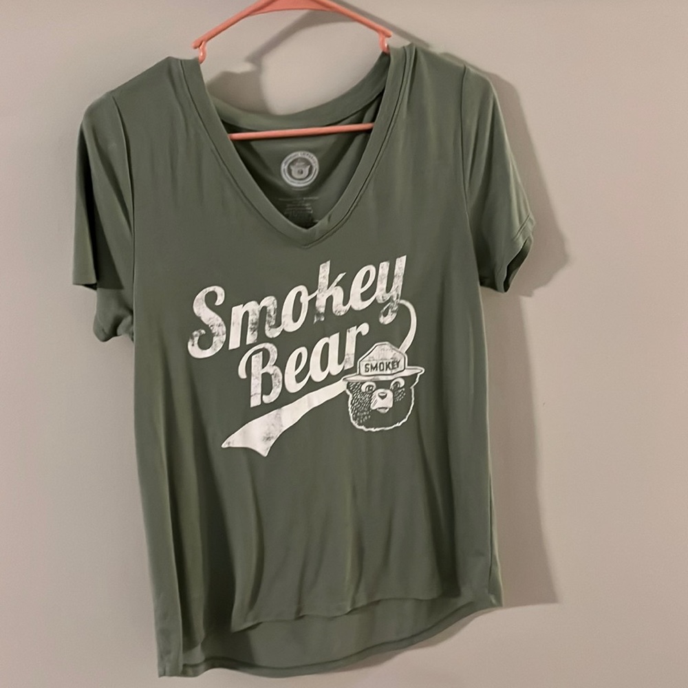 SMOKEY BEAR SHIRT - SO COMPHY. 65%polyester 35%rayon